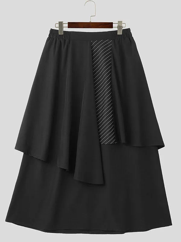Mens Striped Patchwork Layered Casual Skirt SKUK44476 sold by Incerunmen product image thumbnail 4