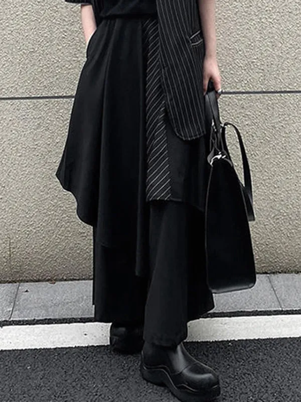 Mens Striped Patchwork Layered Casual Skirt SKUK44476 sold by Incerunmen