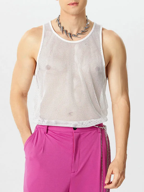 Mens Mesh See Through Solid Sleeveless Vest SKUK36522 sold by Incerunmen product image thumbnail 4