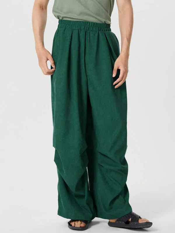 Mens Solid Corduroy Casual Wide Leg Pants SKUK42949 sold by Incerunmen product image thumbnail 3