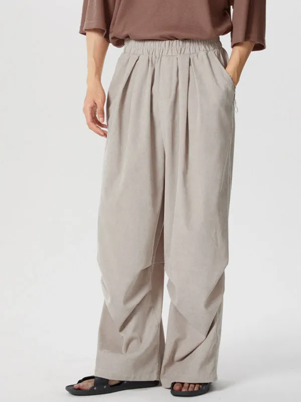 Mens Solid Corduroy Casual Wide Leg Pants SKUK42949 sold by Incerunmen product image thumbnail 5
