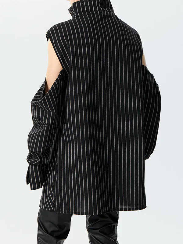 Mens Striped Irregular Design High Neck Shirt SKUK41879 sold by Incerunmen product image thumbnail 2