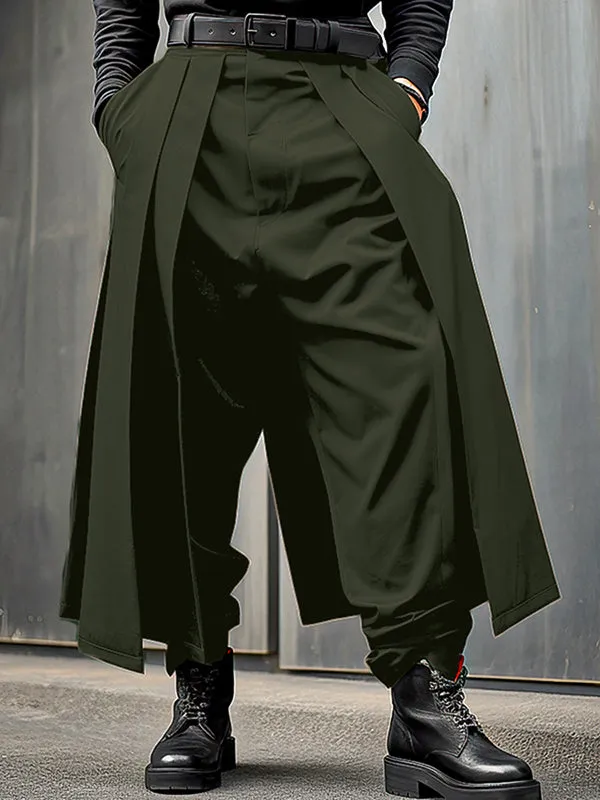 Mens Solid Pleated Layered Design Casual Pants SKUK38555 sold by Incerunmen product image thumbnail 4