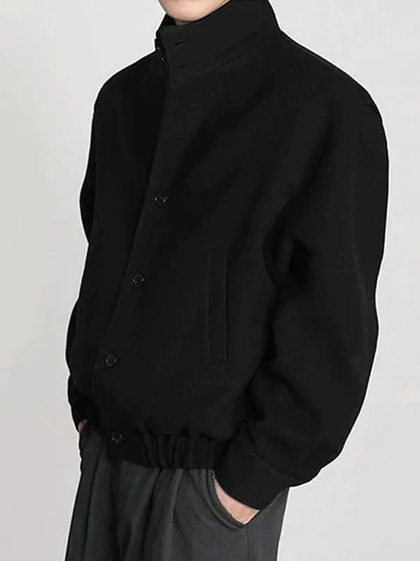 Mens Solid Stand Collar Button Front Jacket SKUK40029 sold by Incerunmen product image thumbnail 2