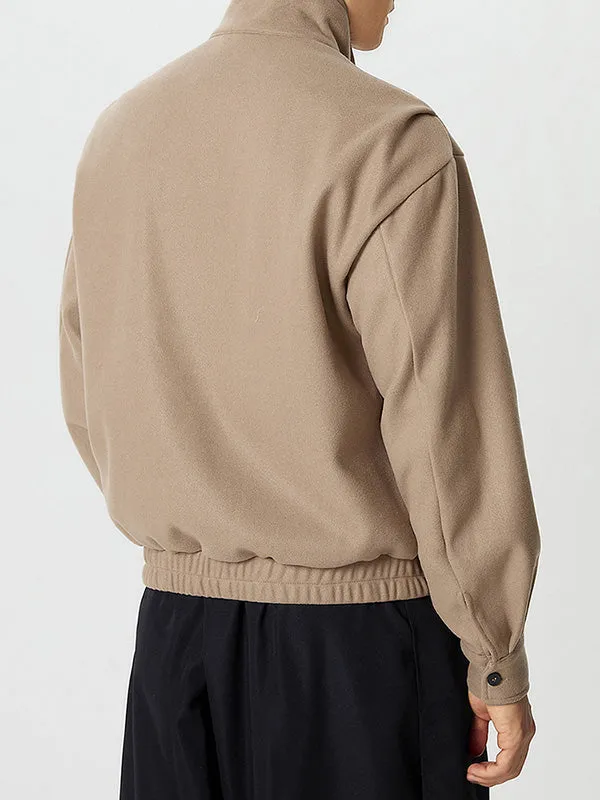 Mens Solid Stand Collar Button Front Jacket SKUK40029 sold by Incerunmen product image thumbnail 4