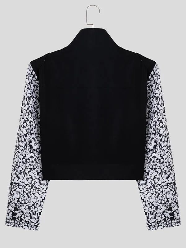 Mens Floral Print Patchwork Jacket Crop Top SKUK30312 sold by Incerunmen product image thumbnail 5