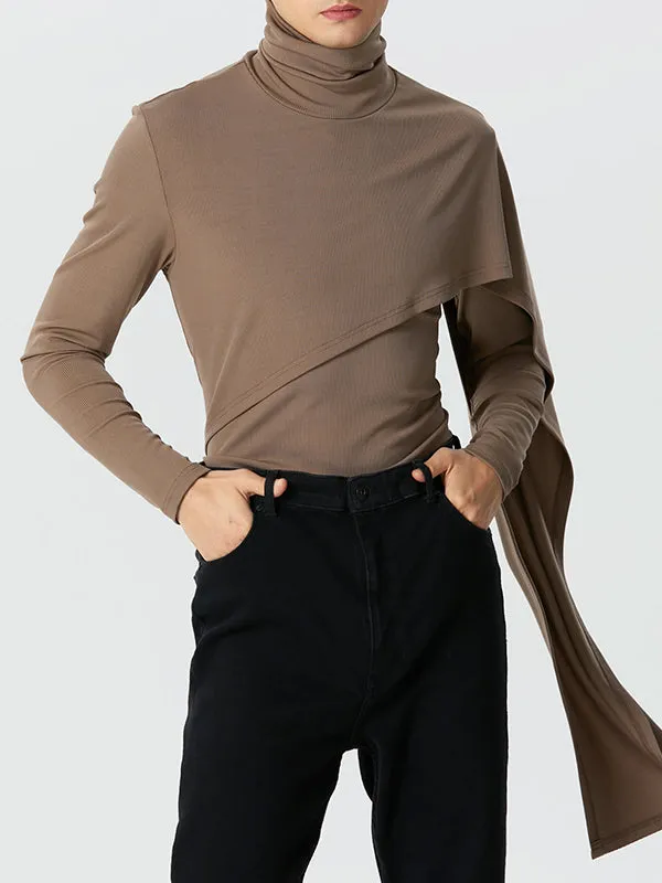 Mens High Neck Rib-Knit Irregular Sweater SKUK30890 sold by Incerunmen product image thumbnail 5