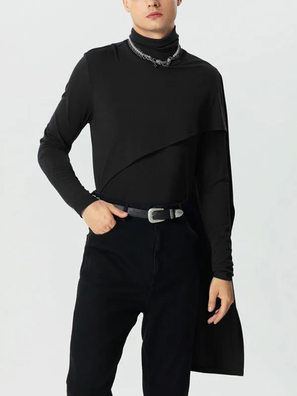 Mens High Neck Rib-Knit Irregular Sweater SKUK30890 sold by Incerunmen product image thumbnail 2
