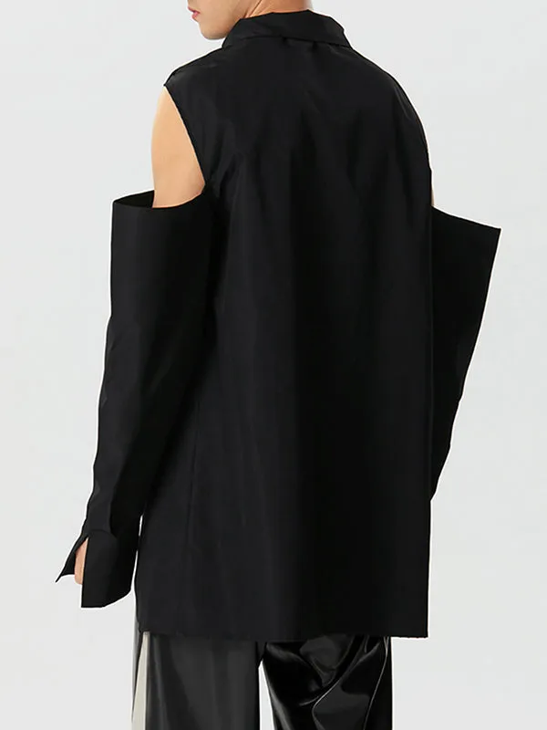 Mens Cross Design Cold Shoulder Solid Shirt SKUK31927 sold by Incerunmen product image thumbnail 2