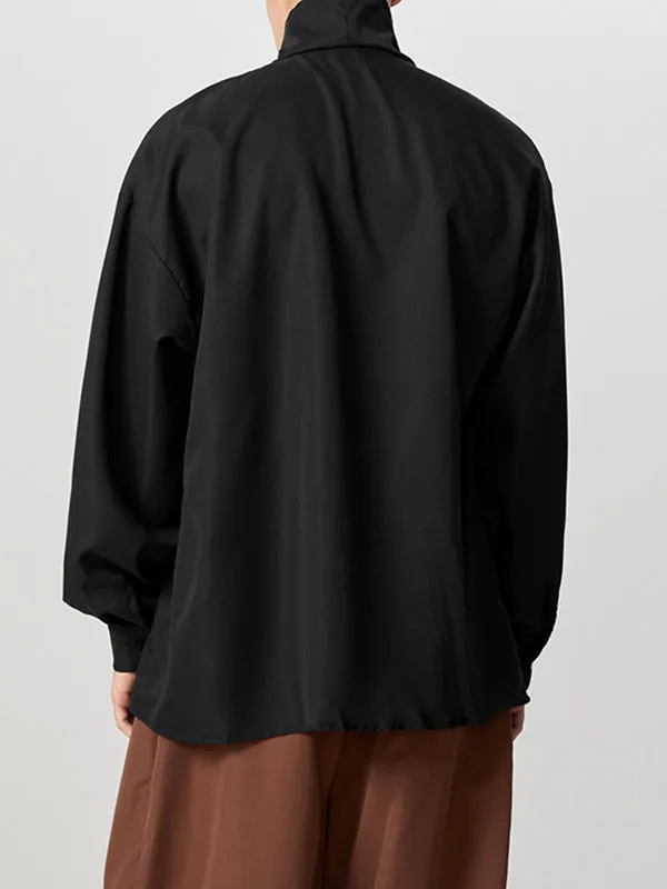 Mens Solid Irregular Neck Long Sleeve Shirt SKUK30968 sold by Incerunmen product image thumbnail 3