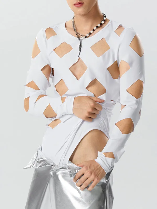 Mens Cutout Crew Neck Long Sleeve Bodysuit SKUK28608 sold by Incerunmen product image thumbnail 5