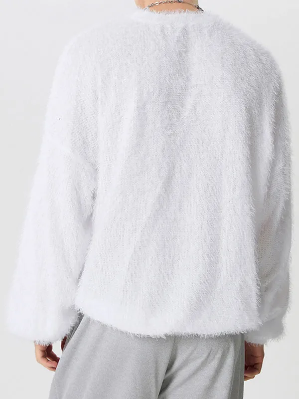 Mens Plush Crew Neck Loose Pullover Sweater SKUK29419 sold by Incerunmen product image thumbnail 3