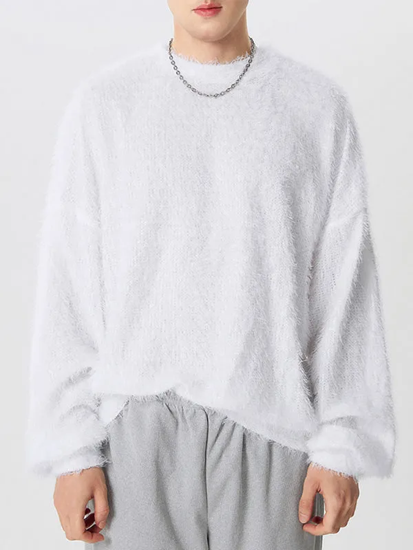 Mens Plush Crew Neck Loose Pullover Sweater SKUK29419 sold by Incerunmen product image thumbnail 2
