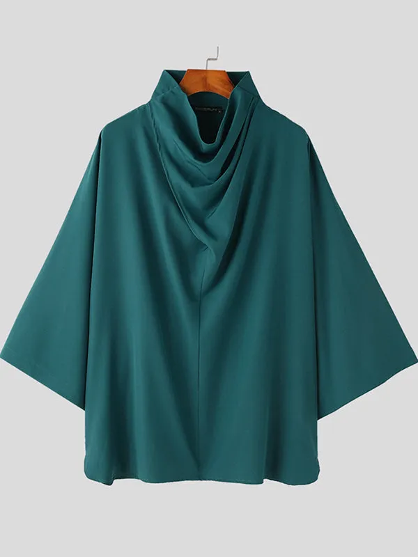 Mens Solid Cowl Neck Casual Shirt SKUK30292 sold by Incerunmen product image thumbnail 4