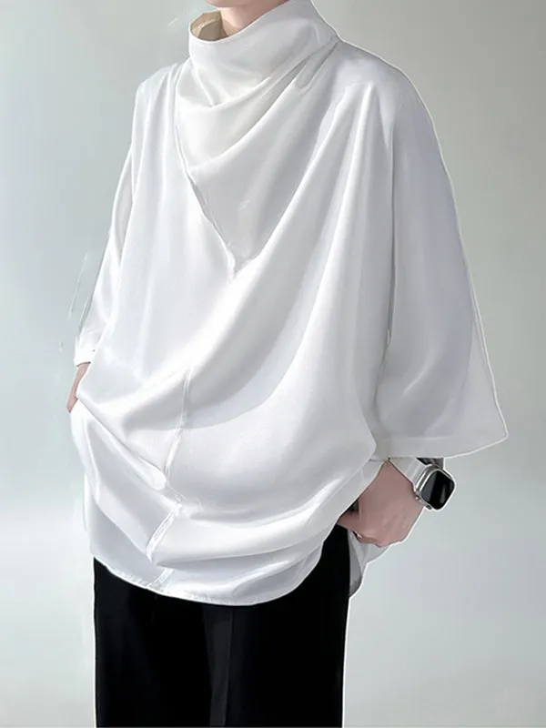 Mens Solid Cowl Neck Casual Shirt SKUK30292 sold by Incerunmen product image thumbnail 2