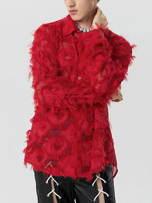 Mens Fringe See Through Long Sleeve Shirt SKUK25928 sold by Incerunmen product image thumbnail 2