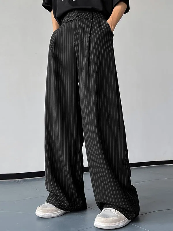 Mens Vertical Striped Pleated Casual Pants SKUK27787 sold by Incerunmen