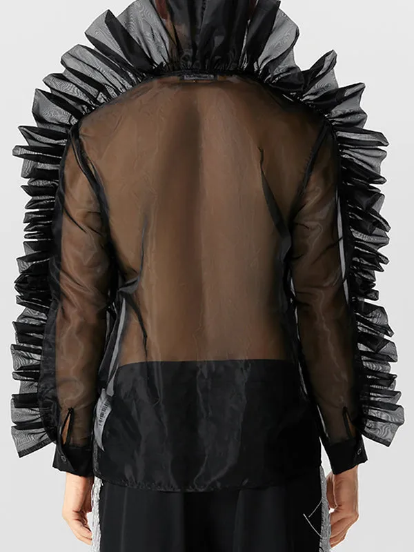 Mens Mesh See Through Ruffle Steampunk Shirt SKUK24646 sold by Incerunmen product image thumbnail 3