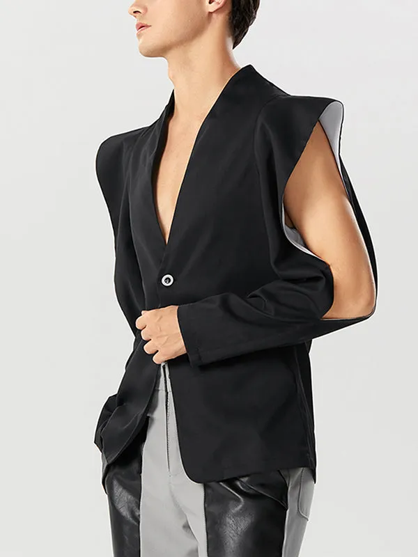 Mens Steampunk Cutout Sleeve Solid Blazer SKUK24881 sold by Incerunmen product image thumbnail 2