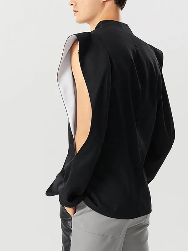 Mens Steampunk Cutout Sleeve Solid Blazer SKUK24881 sold by Incerunmen product image thumbnail 3