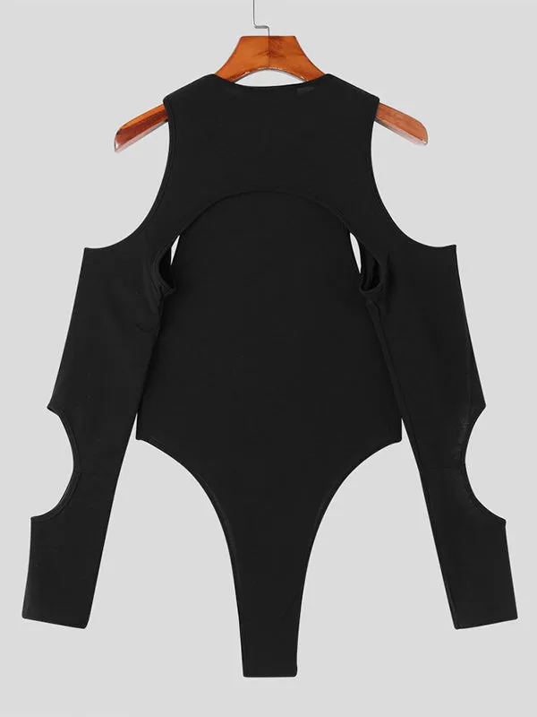 Mens Cutout Crew Neck Long Sleeve Bodysuit SKUK18745 sold by Incerunmen product image thumbnail 5