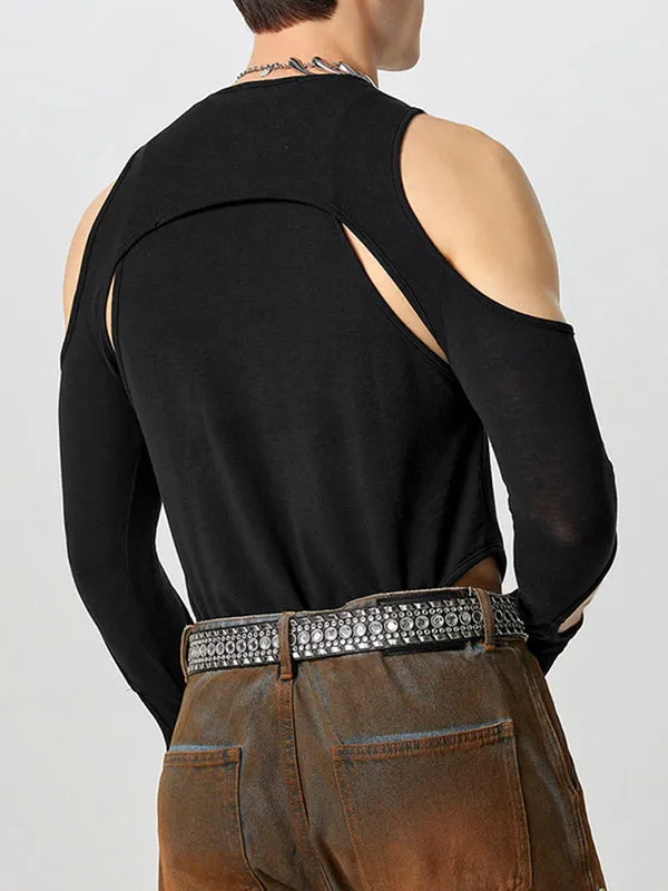 Mens Cutout Crew Neck Long Sleeve Bodysuit SKUK18745 sold by Incerunmen product image thumbnail 3