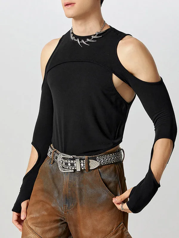 Mens Cutout Crew Neck Long Sleeve Bodysuit SKUK18745 sold by Incerunmen product image thumbnail 2