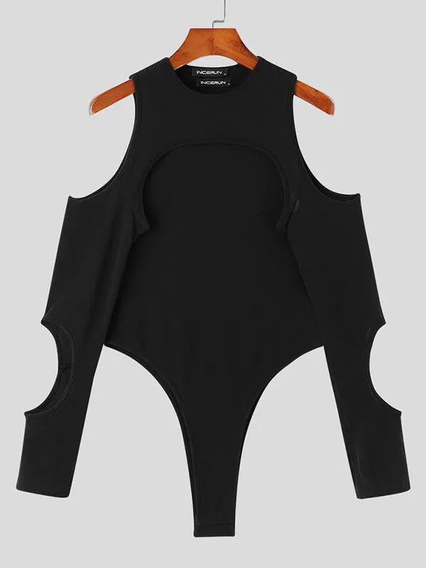 Mens Cutout Crew Neck Long Sleeve Bodysuit SKUK18745 sold by Incerunmen product image thumbnail 4