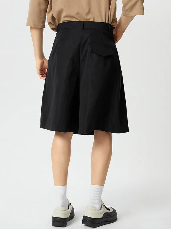 Mens Solid Pleated Mid Length Casual Shorts SKUK17986 sold by Incerunmen product image thumbnail 3