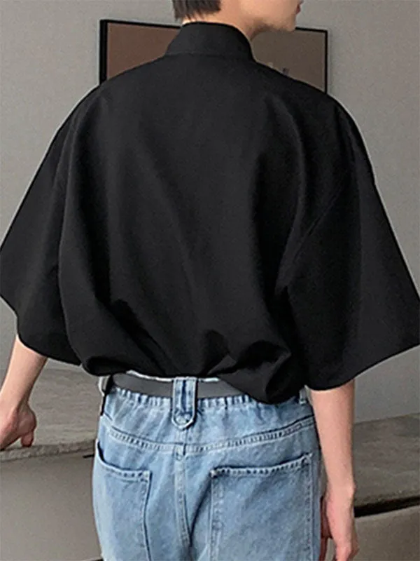 Mens Solid Pleated Concealed Placket Shirt SKUK15664 sold by Incerunmen product image thumbnail 2