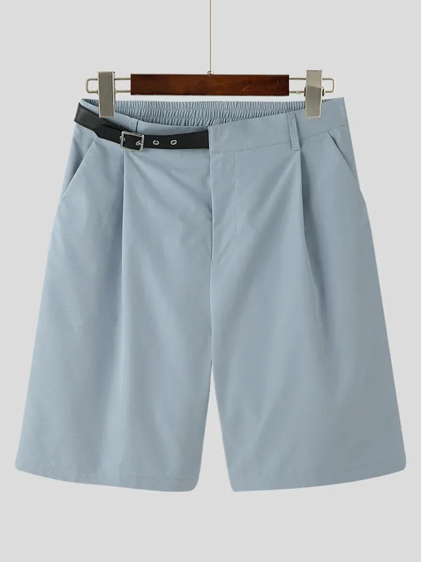 Mens Solid Buckle Waist Casual Straight Shorts SKUK14312 sold by Incerunmen product image thumbnail 4