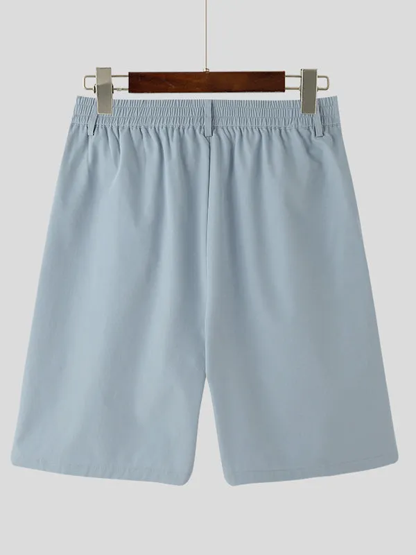 Mens Solid Buckle Waist Casual Straight Shorts SKUK14312 sold by Incerunmen product image thumbnail 5