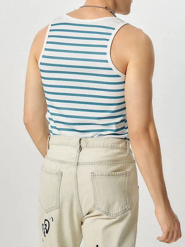 Mens Striped Knit Crew Neck Sleeveless Vest SKUK07259 sold by Incerunmen product image thumbnail 2