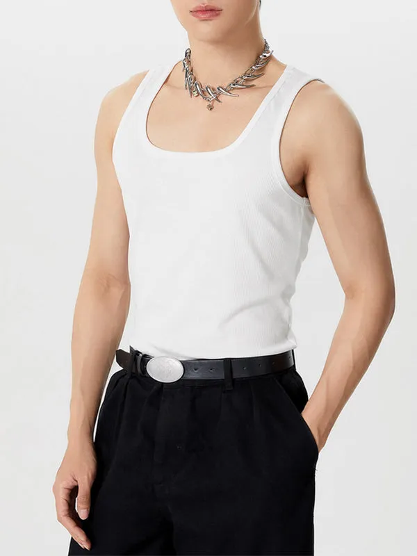 Mens Solid Square Collar Sleeveless Vest SKUK11850 sold by Incerunmen product image thumbnail 5