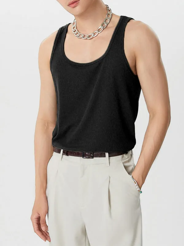 Mens Solid Square Collar Sleeveless Vest SKUK11850 sold by Incerunmen product image thumbnail 4