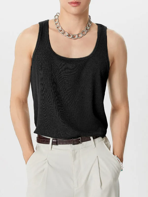 Mens Solid Square Collar Sleeveless Vest SKUK11850 sold by Incerunmen product image thumbnail 3