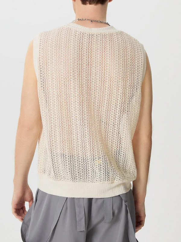 Mens Hollow Out Crew Neck Sleeveless Vest SKUK05910 sold by Incerunmen product image thumbnail 3