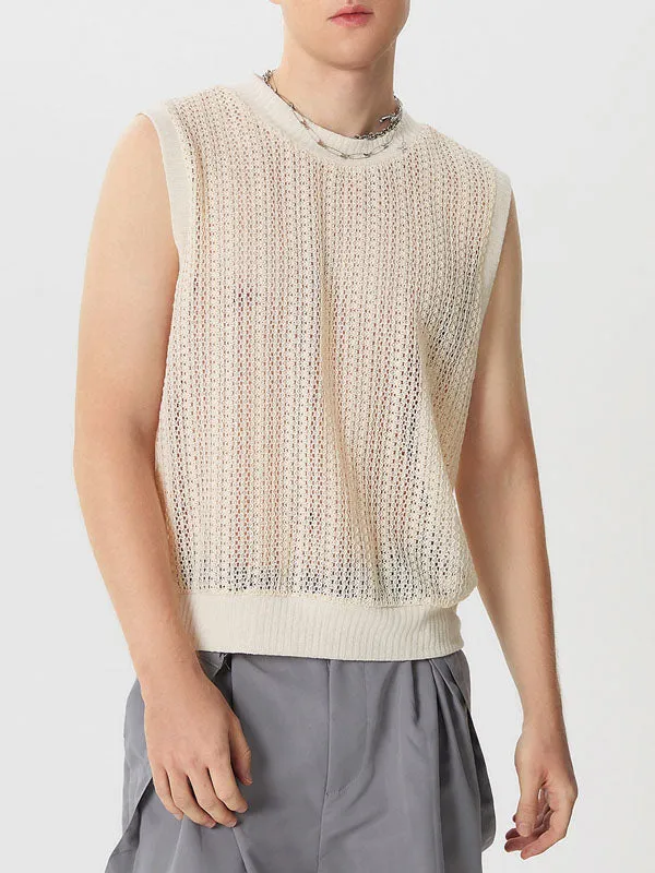 Mens Hollow Out Crew Neck Sleeveless Vest SKUK05910 sold by Incerunmen
