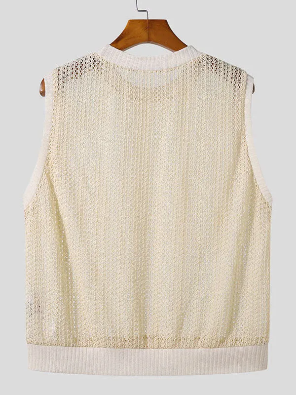 Mens Hollow Out Crew Neck Sleeveless Vest SKUK05910 sold by Incerunmen product image thumbnail 5