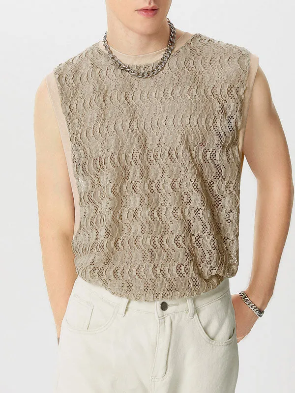Mens Hollow Out Crew Neck Sleeveless Tank SKUK06037 sold by Incerunmen product image thumbnail 3
