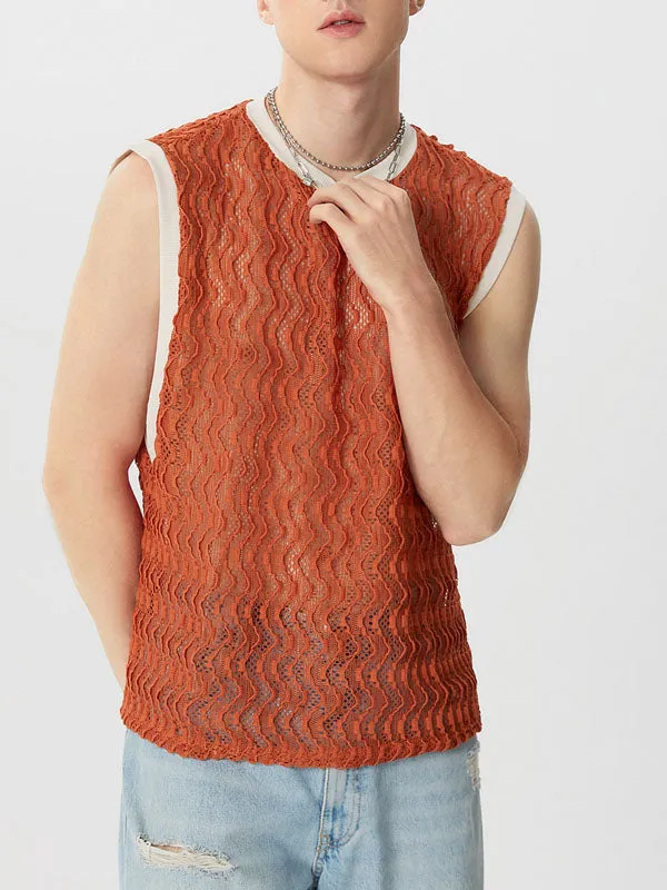 Mens Hollow Out Crew Neck Sleeveless Tank SKUK06037 sold by Incerunmen