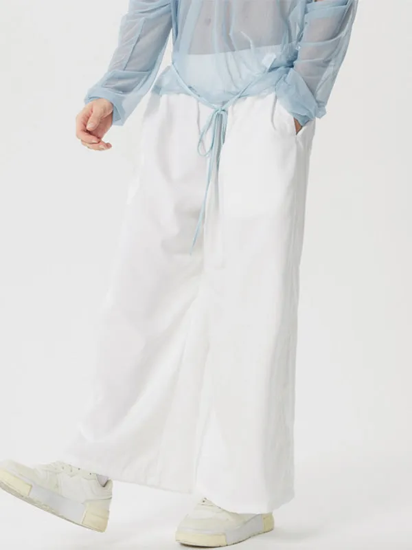 Mens Solid Pocket Loose Wide Leg Samurai Pants SKUJ94380 sold by Incerunmen