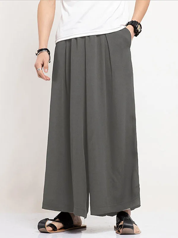Mens Solid Pocket Loose Wide Leg Samurai Pants SKUJ94380 sold by Incerunmen product image thumbnail 2