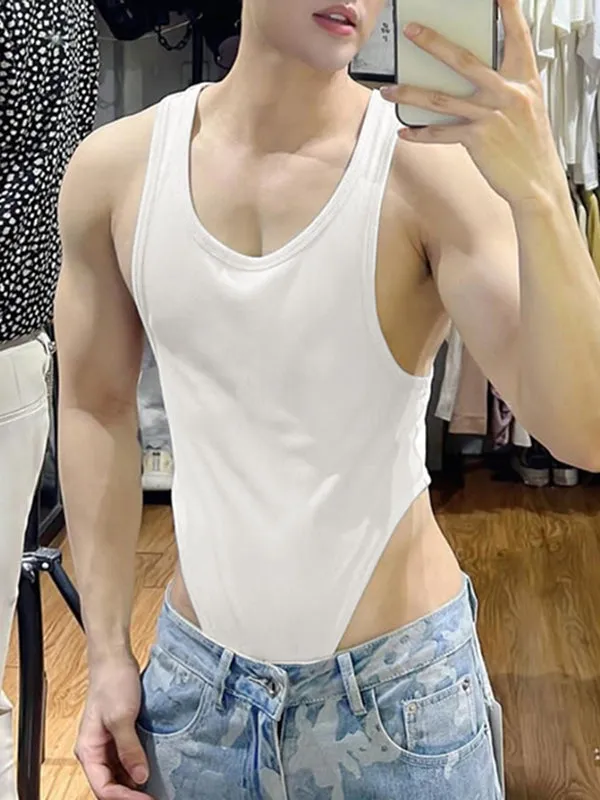 Mens Solid Sleeveless Crew Neck Bodysuit SKUK00663 sold by Incerunmen product image thumbnail 3