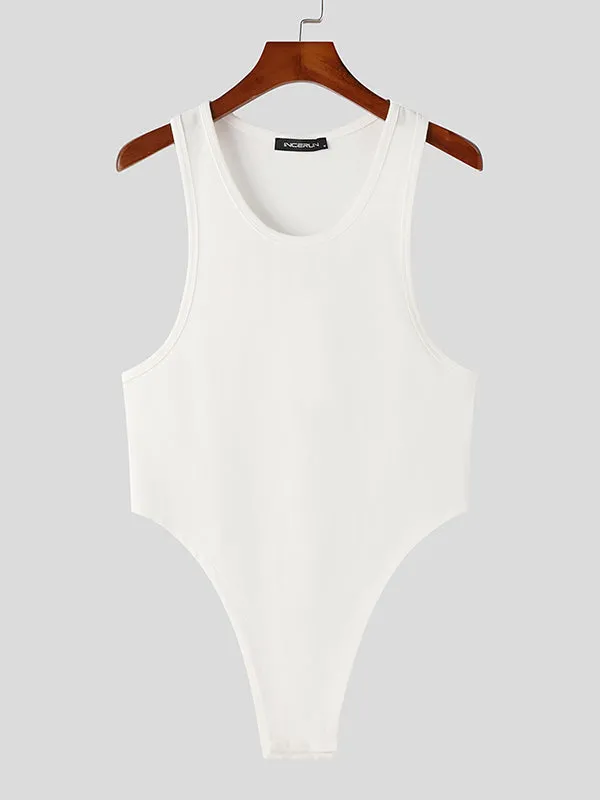 Mens Solid Sleeveless Crew Neck Bodysuit SKUK00663 sold by Incerunmen product image thumbnail 4