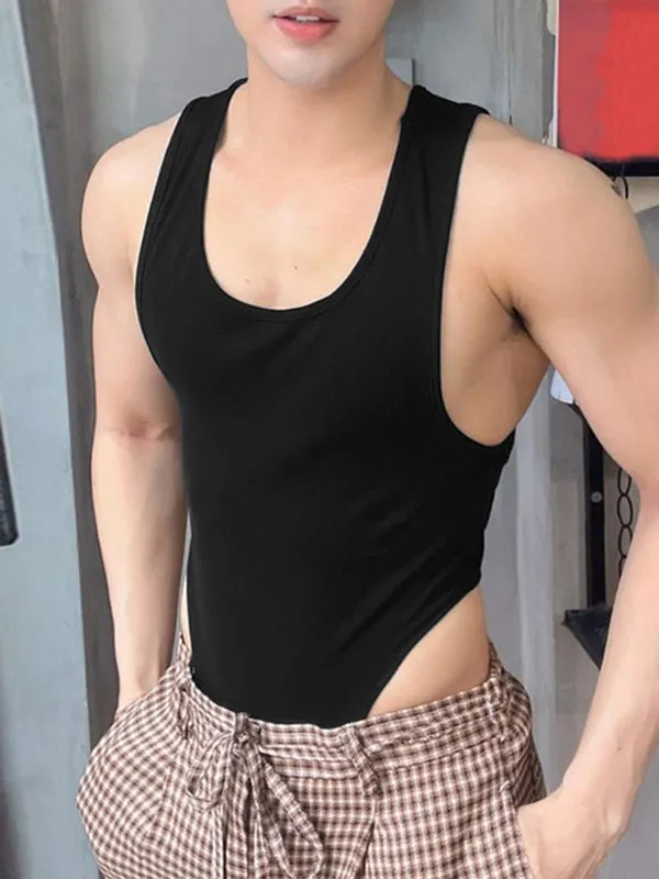 Mens Solid Sleeveless Crew Neck Bodysuit SKUK00663 sold by Incerunmen product image thumbnail 2