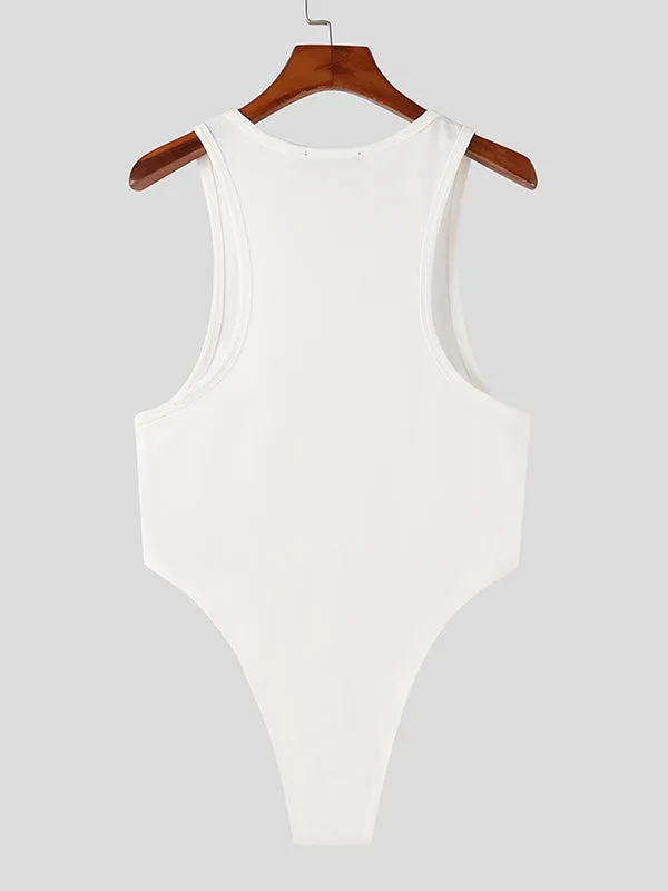 Mens Solid Sleeveless Crew Neck Bodysuit SKUK00663 sold by Incerunmen product image thumbnail 5