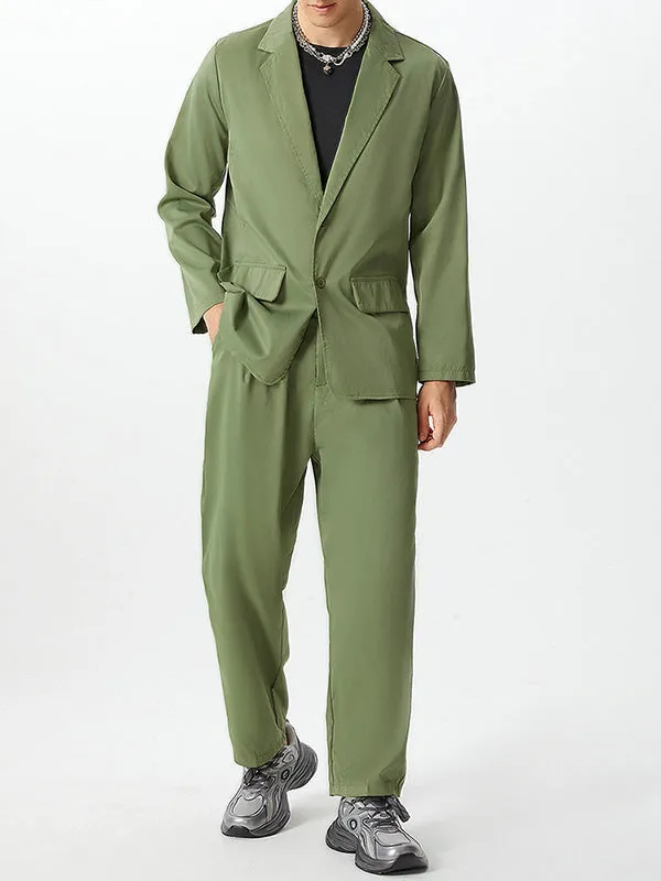 Mens Solid Long Sleeve Two Pieces Outfits SKUJ90773 sold by Incerunmen