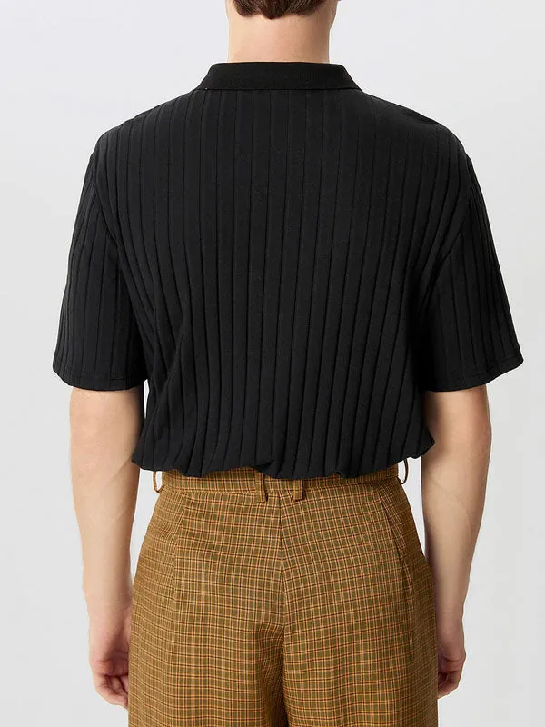 Mens Ribbed Knit Quarter-Zip Golf Polo Shirt SKUJ43181 sold by Incerunmen product image thumbnail 3