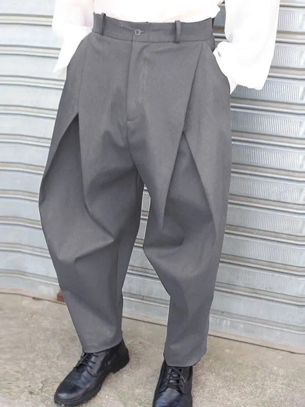 Mens Plain Cross Pleated Pants SKUJ14195 sold by Incerunmen product image thumbnail 2